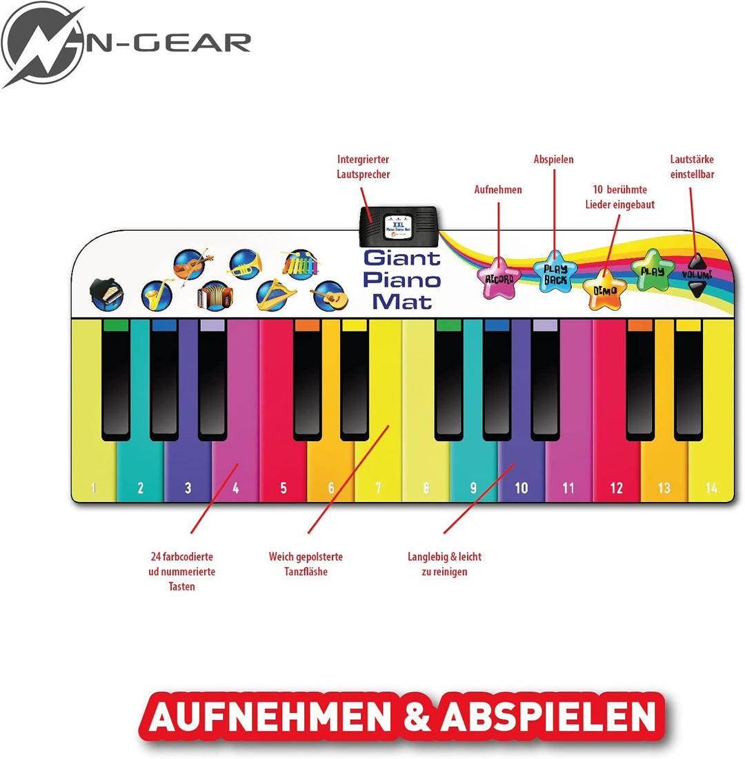 N-Gear Riesen Klaviermatte XXL : Tanzmatte Musikmatte Kids Piano und Musikbox Kinder in einem - Jung
