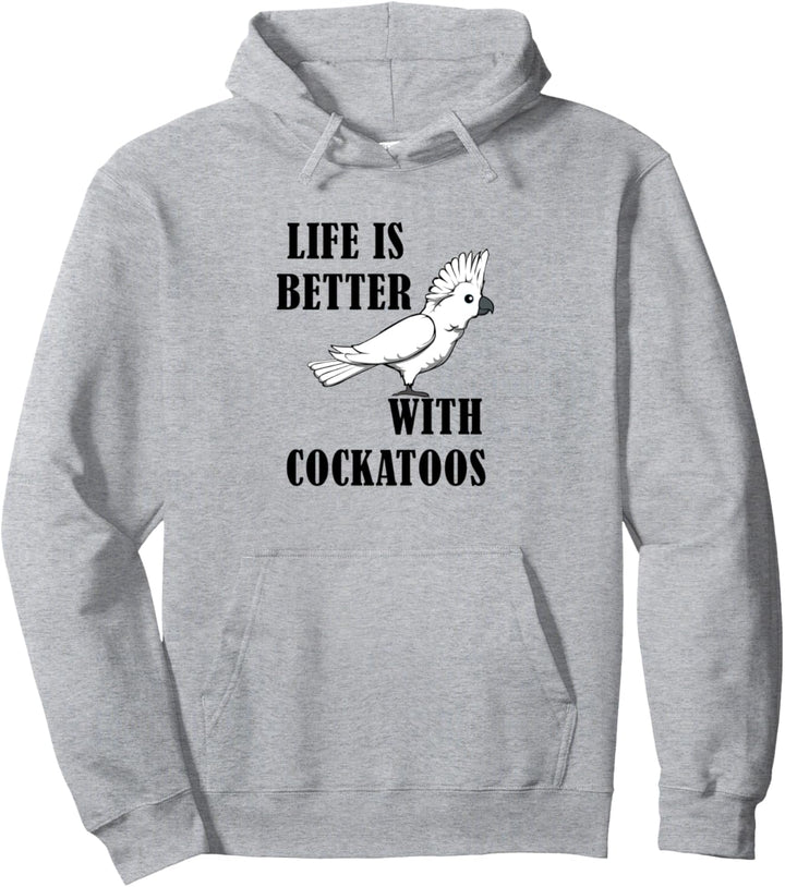 Leben mit Kakadus Ironisches Zitat Papagei Nymphensittich Pullover Hoodie