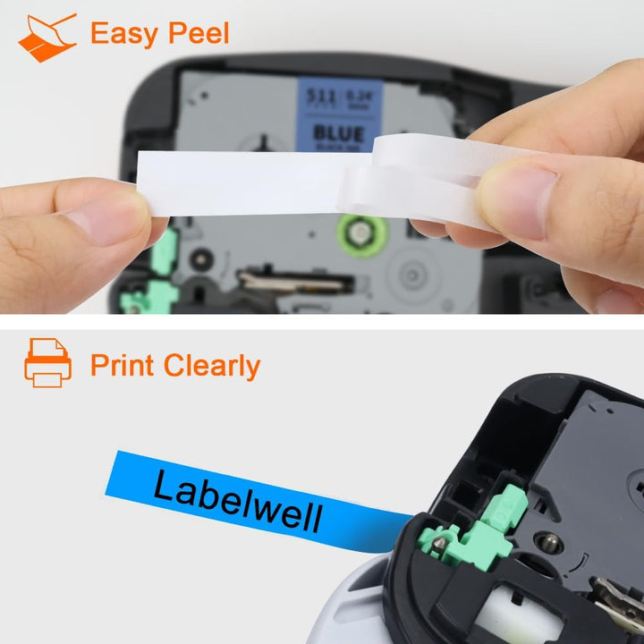 Labelwell kompatible für Brother P-touch Bänder TZe-211 TZe-111 TZe-411 TZe-511 TZe-611 TZe-711 Schr