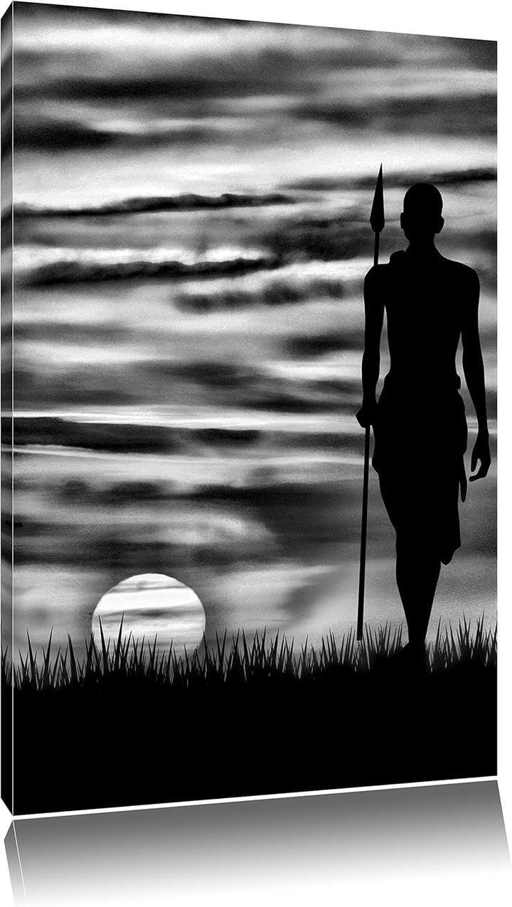 Roter Sonnenuntergang in Afrika / 100x70cm Leinwandbild bespannt auf Holzrahmen/Wandbild Kunstdruck
