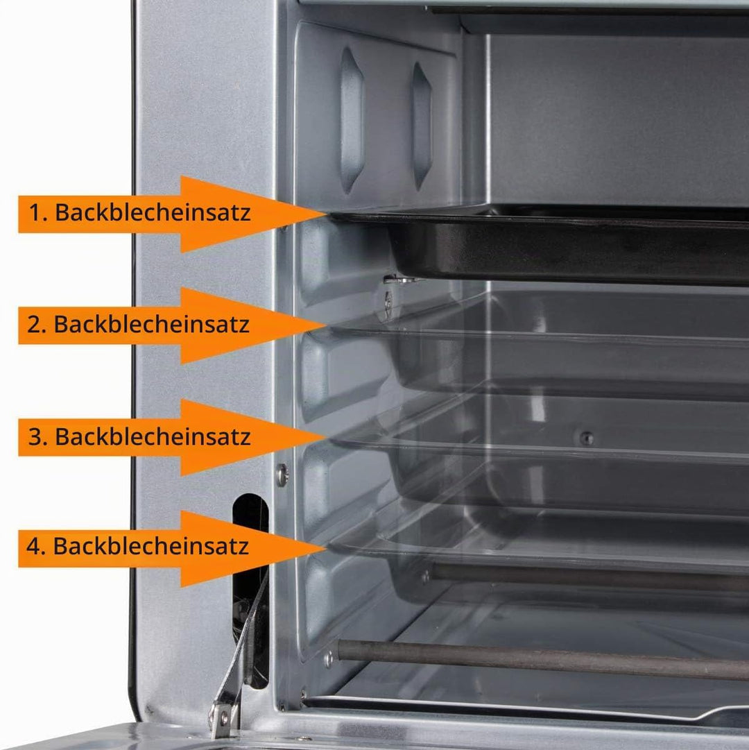 Clatronic Multi-Backofen MBG 3728, 30 Liter Backraum, Umluft + Ober- und Unterhitze, 90 Minuten-Time