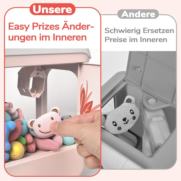cossy Greifautomat, Greifautomat Kinder mit Licht und Musik, Süsser Kaninchen Candy Grabber mit 24 S