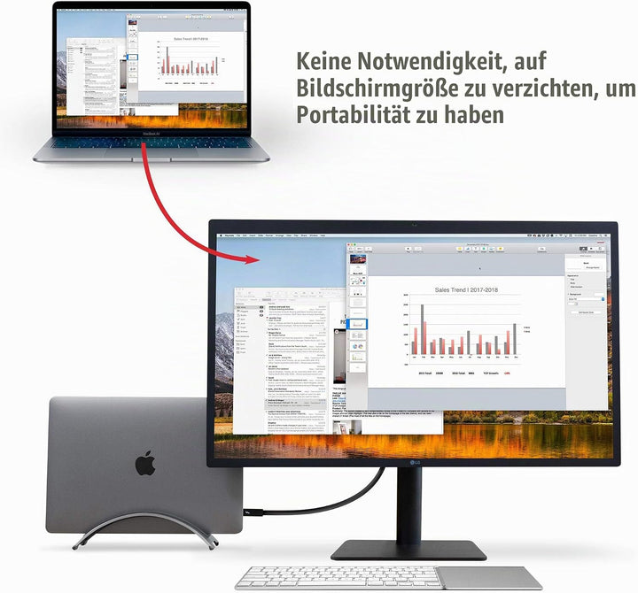 Twelve South BookArc für MacBook | Platzsparender vertikaler Laptopständer für Apple Notebooks (Grau