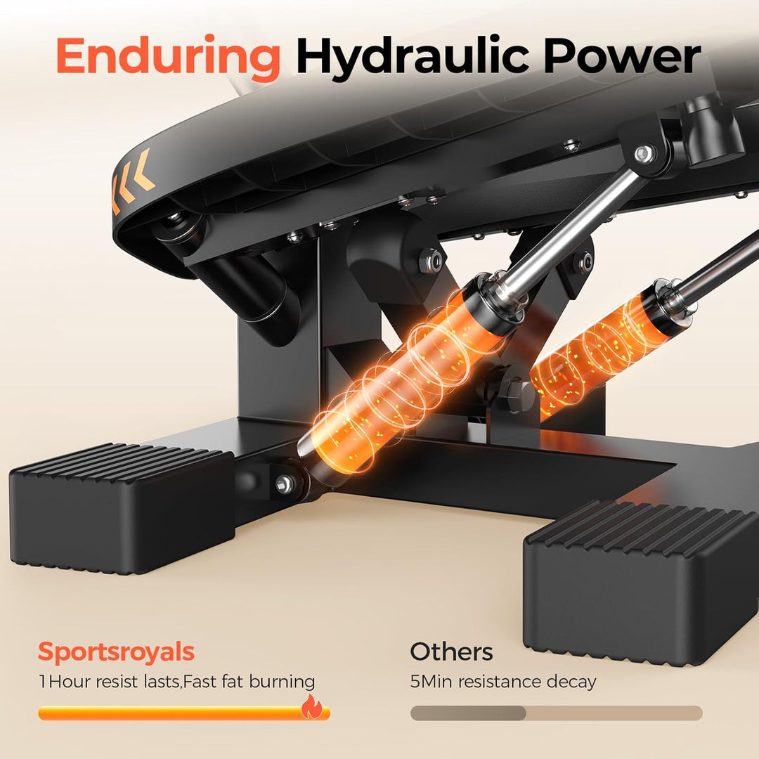 Sportsroyals Exercise Stair Stepper für Zuhause – Up-Down Swing Stepper mit Power Ropes for Bein/Arm