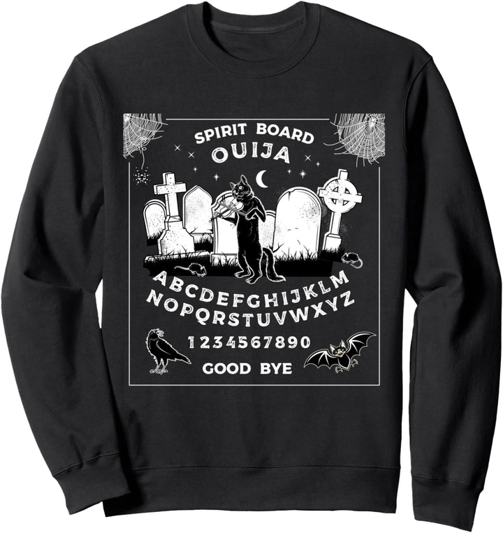 Ouija Board Katze Geige Horror Spiel Halloween Kunst Sweatshirt
