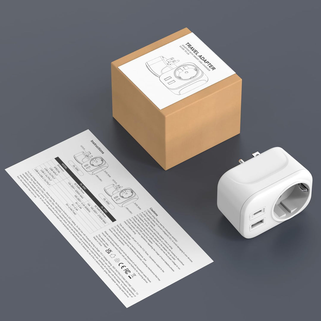 Reisestecker Adapter USA Deutschland Stecker USA Adapter Steckdose mit USB A & C Reise Geschenk Gadg