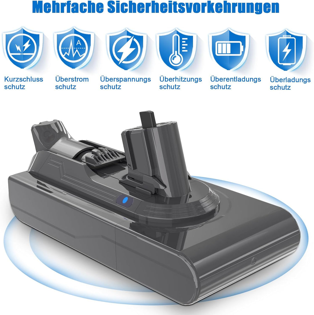 KUNLUN V11 Ersatzakku für Dyson V11 V15 Click in Li-ion Akku 3900mAh Kompatibel mit Dyson SV15 SV16