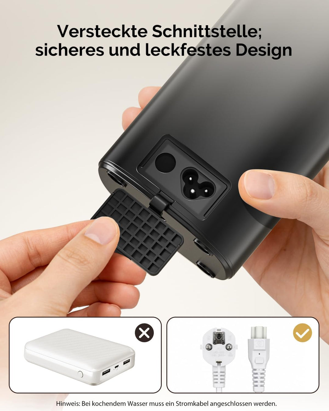 Maestri House Wasserkocher Klein 550ml, 6-in-1 Reisewasserkocher, Schwarzer Wasserkocher, Schnelles