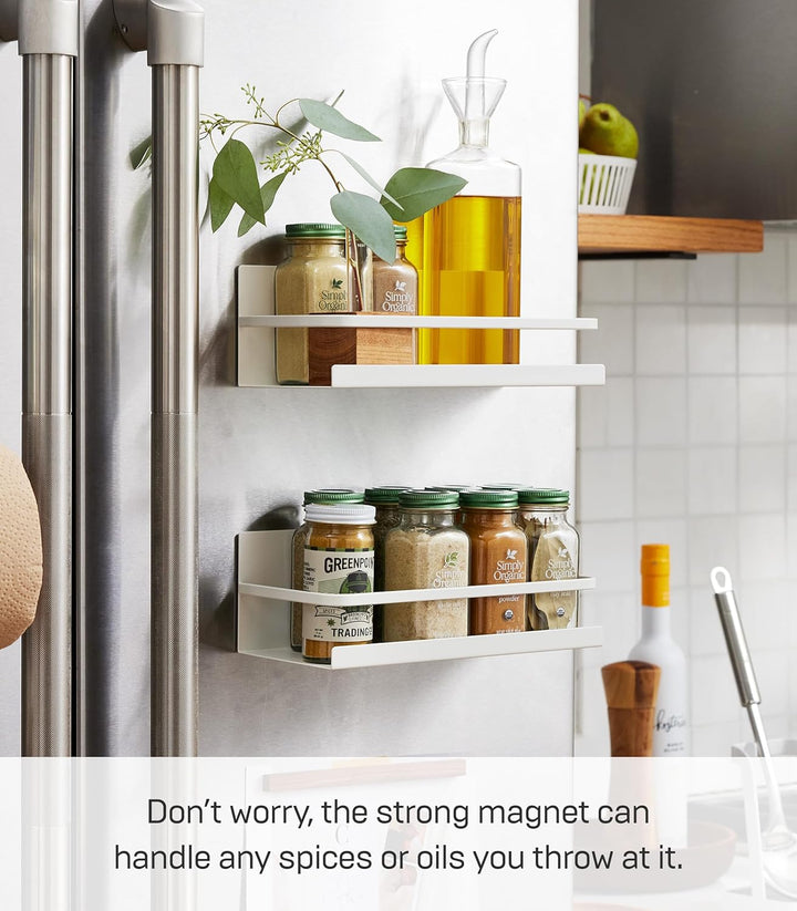 Yamazaki Home Magnetisches Gewürzregal, Stahl, Einheitsgrösse, Weiss Einheitsgrösse Weiss, Einheitsg