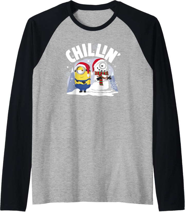 Minions Christmas Dave And Snowman Chillin' Poster Raglan