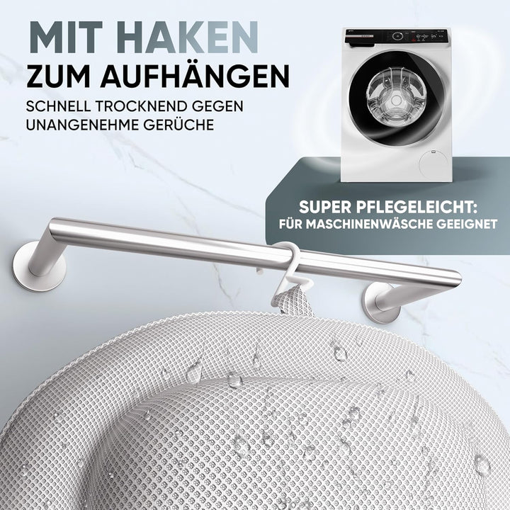 XXL Premium Badewannenkissen Weiss | NEU zusätzliche Polster an Schulter- &amp; Nackenbereich | Badekiss