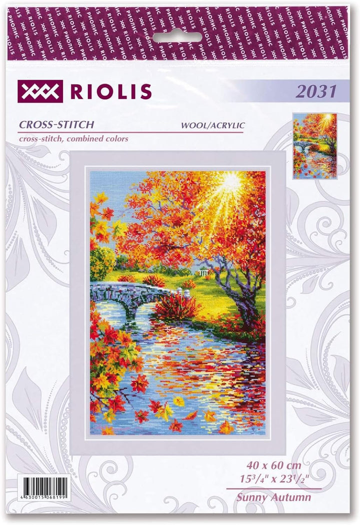 Riolis Kreuzstich Set Sonniger Herbst, Zählmuster, 40x60cm