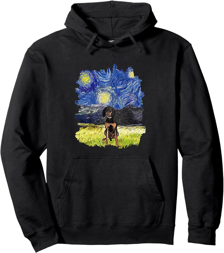 Starry Night Impressionist – Dog Art Bloodhound Pullover Hoodie