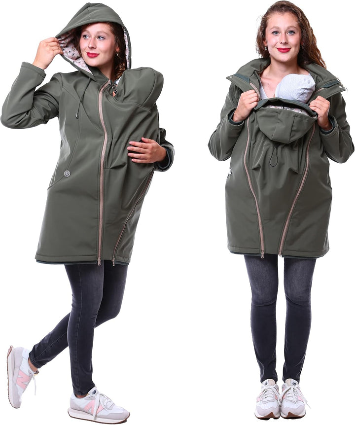 Viva la Mama – Allwetter Funktionsjacke für Mama und Baby, Umstandsjacke + Tragejacke - MELLORY S vo