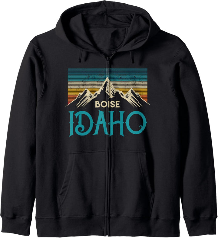 Boise Idaho Vintage Berge Souvenir Geschenk Kapuzenjacke