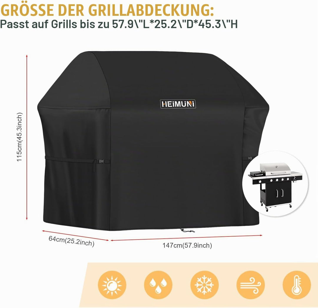 Grillabdeckung Wetterfest 147x64x115cm - 7130 Grill Abdeckhaube für Weber Genesis II Serie, Grillhau