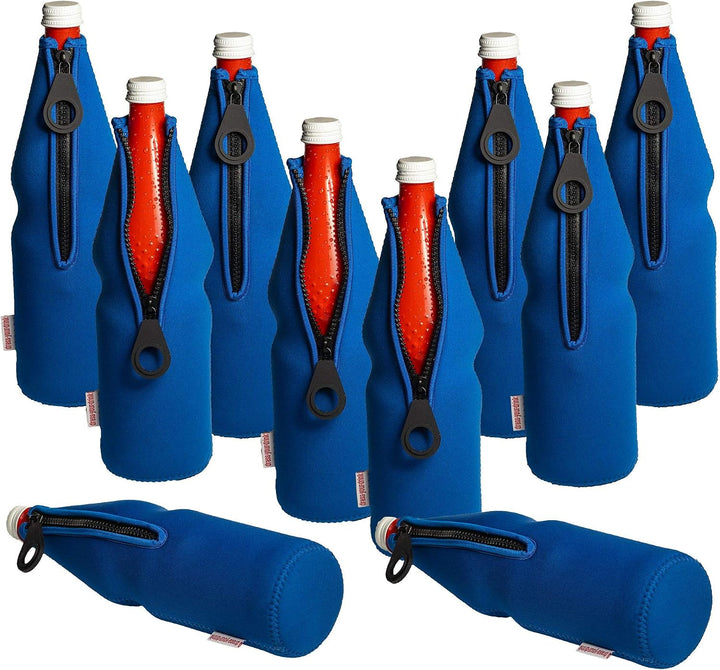 Flaschenkühler 0,7-1,0L für Glas- &amp; PET Flaschen, Neopren, Getränkekühler, (blau, 10) Blau 10, Blau
