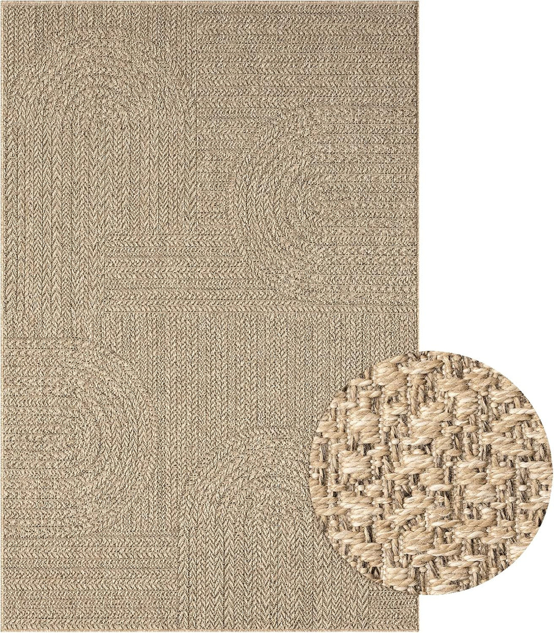 Mia´s Teppiche Soil - wetterfester In- und Outdoor Teppich im Natürlichem Jute-Look, wetterfest, gee