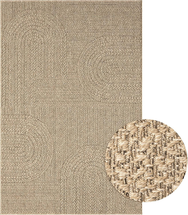 Mia´s Teppiche Soil - wetterfester In- und Outdoor Teppich im Natürlichem Jute-Look, wetterfest, gee