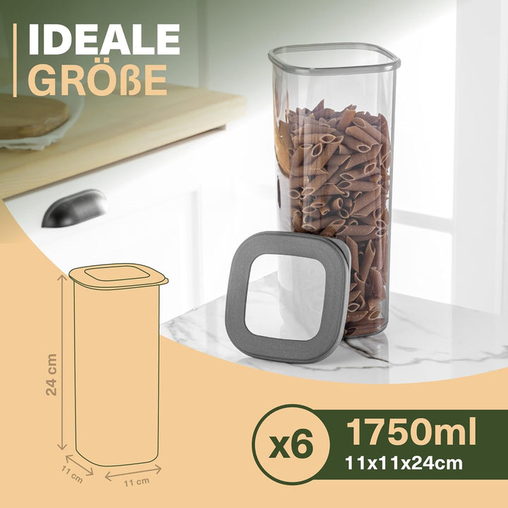 Viwares Vorratsdosen mit Deckel Luftdicht, 6er Vorratsbehälter Set BPA-Frei, Vorratsdose zur Müsli M