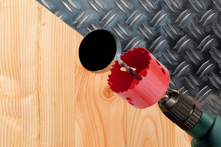 wolfcraft Bi-Metall-Lochsäge I 5498000 I Für Trockenbaumaterialien, Holz, Kunststoffe und Metalle, S