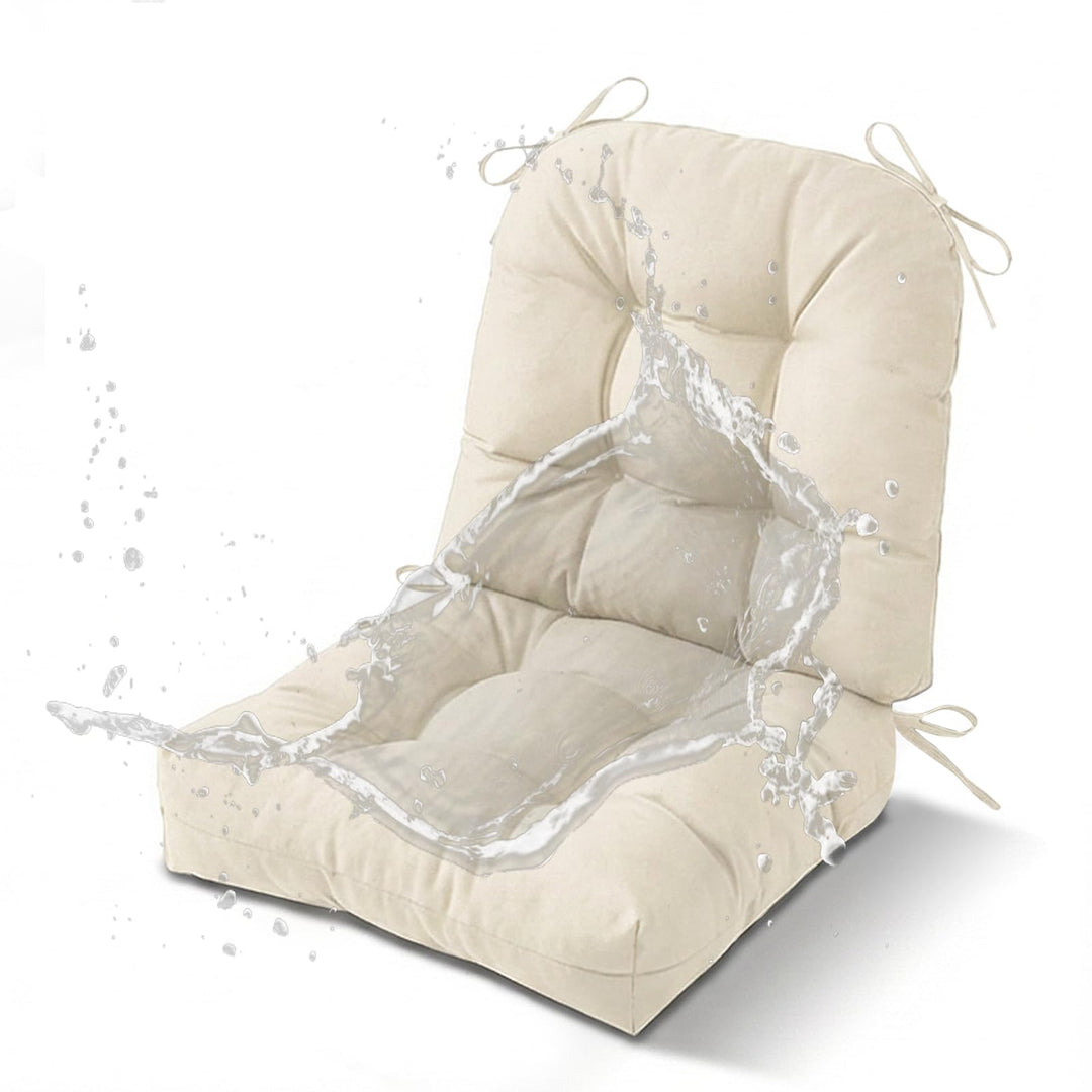 Dicke Outdoor Sitzkissen Stuhl 2 Stück Wasserdichtes (Cremeweiss) | Erwachsene Stuhlkissen 48*48 mit