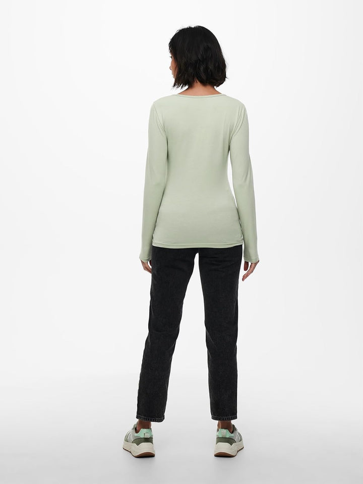 ONLY Damen Longsleeve Onllive Love Life Basic Damen-Shirt XS 1x Desert Sage, 1x Balsam Green, 1x Chi
