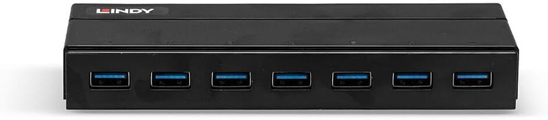 Lindy 43228 3.1 u. Ladefunktion 7 Port 3.2 Gen 1-Hub (USB 3.0) Schwarz