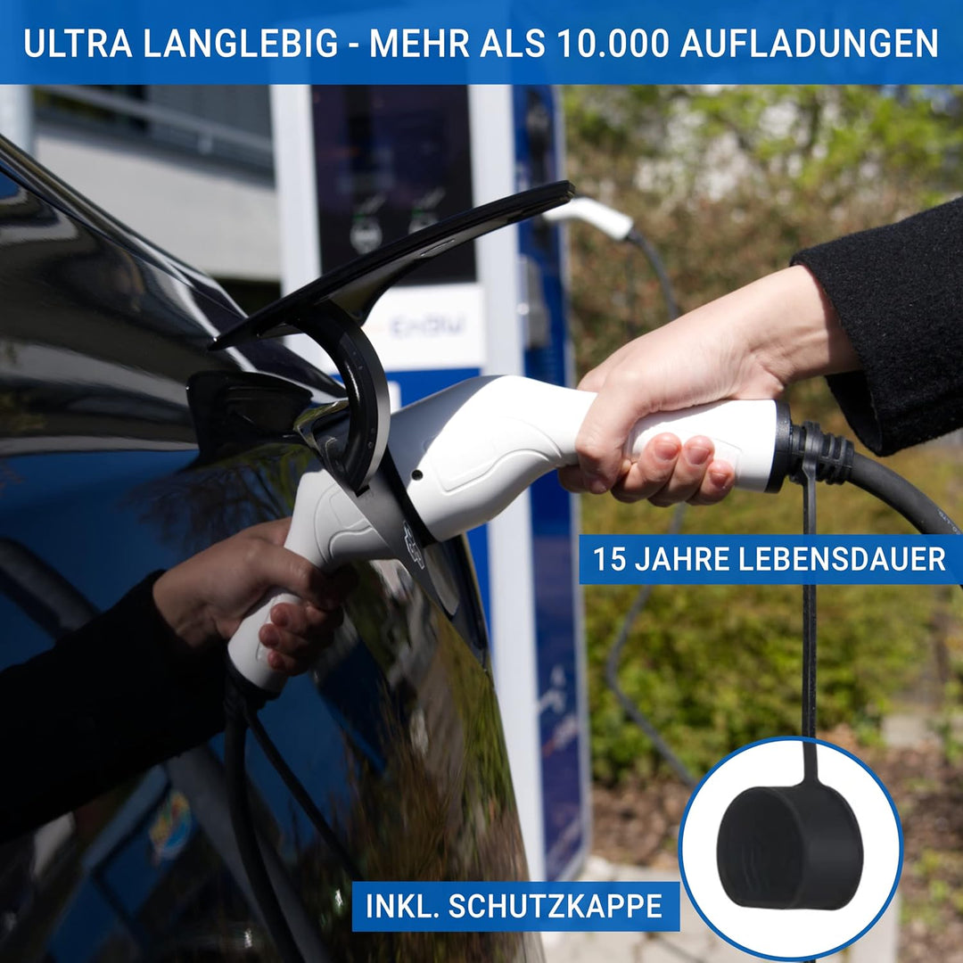 EVify Typ 2 Ladekabel 11kW 5M 16A für Elektroauto & Hybrid inkl. Kabeltasche • Kabel 3 phasig für EV