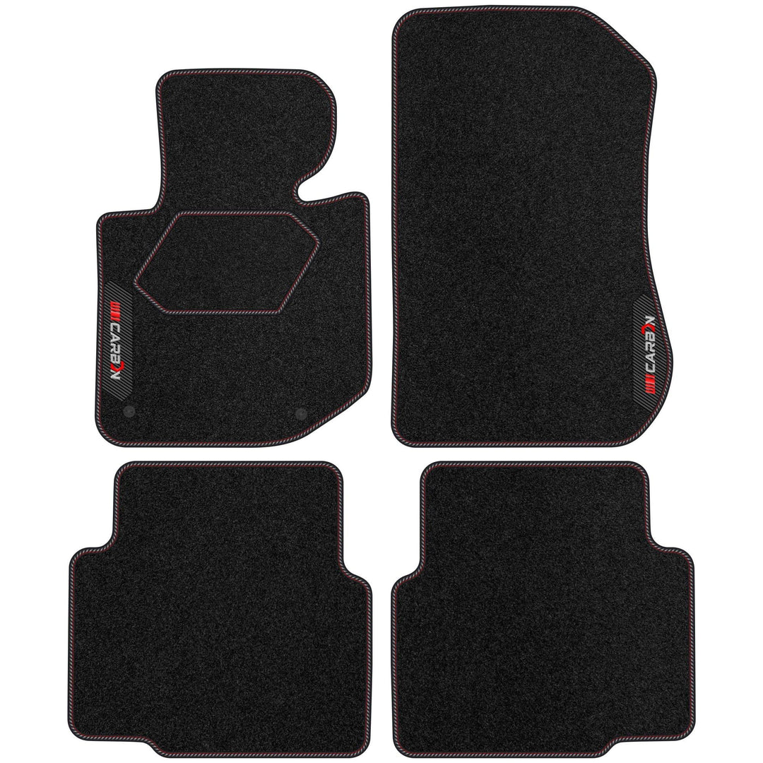 MOTOS Personalisierte Velours-Fussmatten Carbon Series passend für BMW 3er E36 1990-2000 - Premium,
