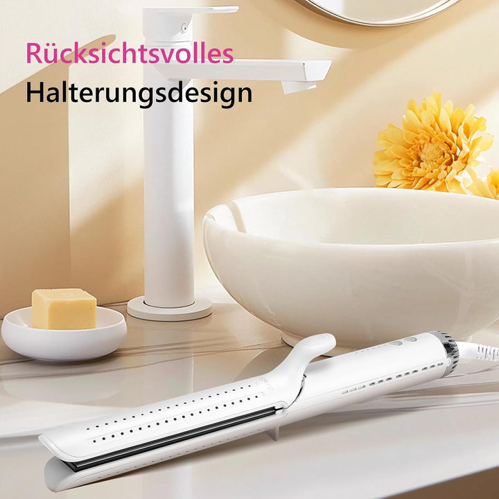 Glätteisen Locken und Glätten, 2-in-1 Haarglätter und Lockenstab mit Lüftungsschlitz, Haarglätter mi