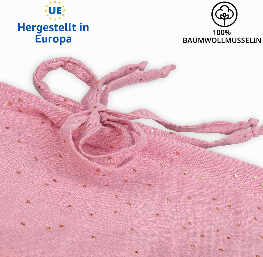 Hausbett Himmel - 100% Baumwolle Betthimmel Hausbett aus Musselin - Bett Vorhang Kinderbett - Himmel