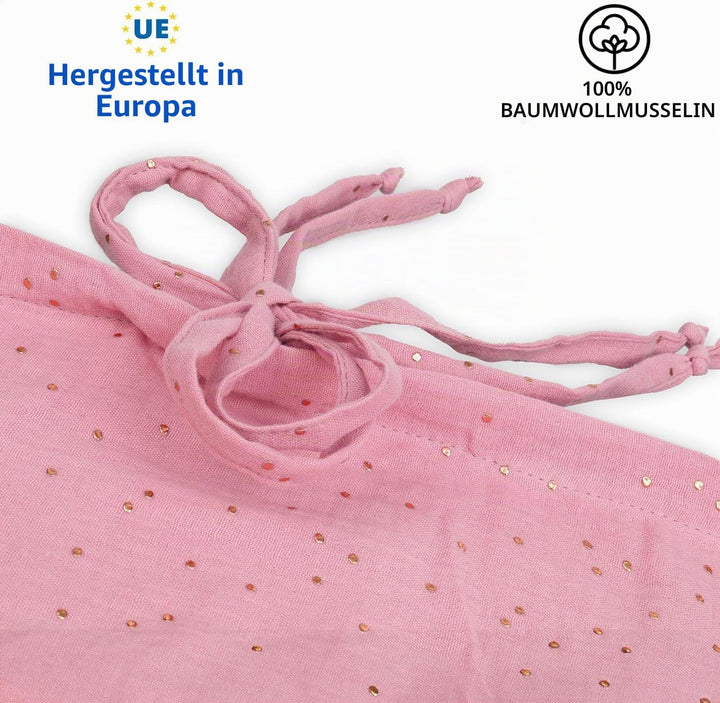 Hausbett Himmel - 100% Baumwolle Betthimmel Hausbett aus Musselin - Bett Vorhang Kinderbett - Himmel