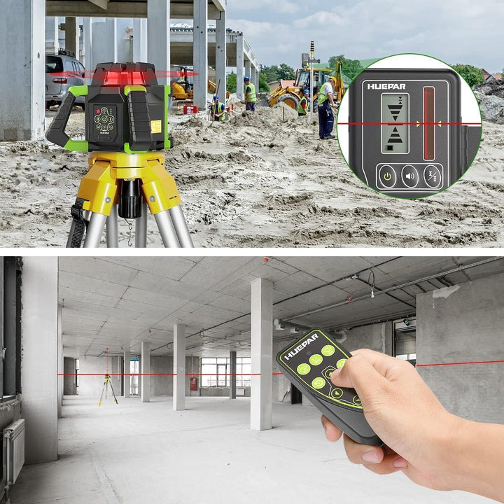 Huepar 360 Rotationslaser mit Empfänger (Roter Laser), Roter Laser