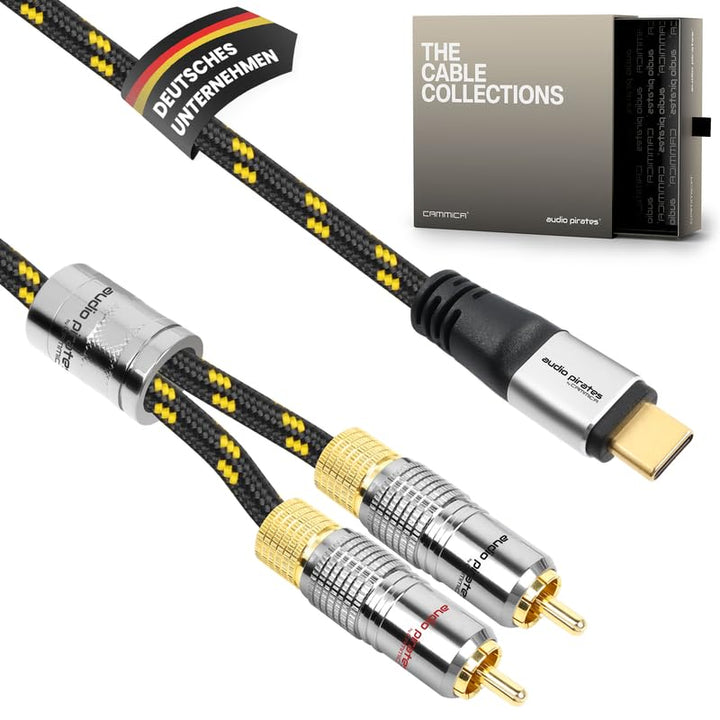 audio pirates by cammica USB-C auf 2x RCA Clinch Stecker, RCA-Kabel, Audio-Kabel | High-End Audiokab