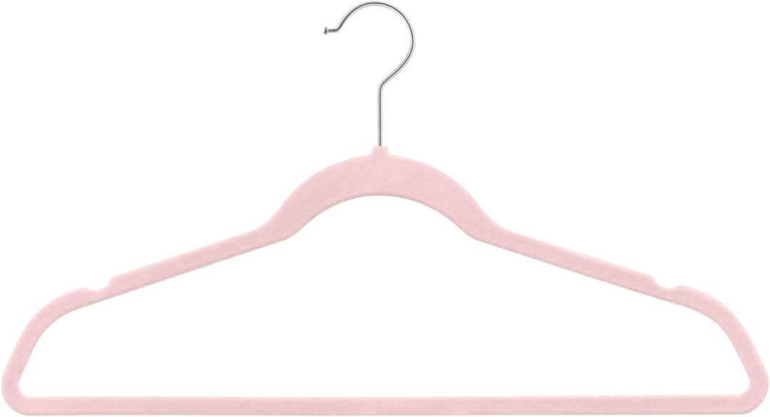 50 Stück hochwertige Samt Kleiderbügel in der Farbe Rosa mit Silber Haken/Anti-Rutsch/von StickandSh
