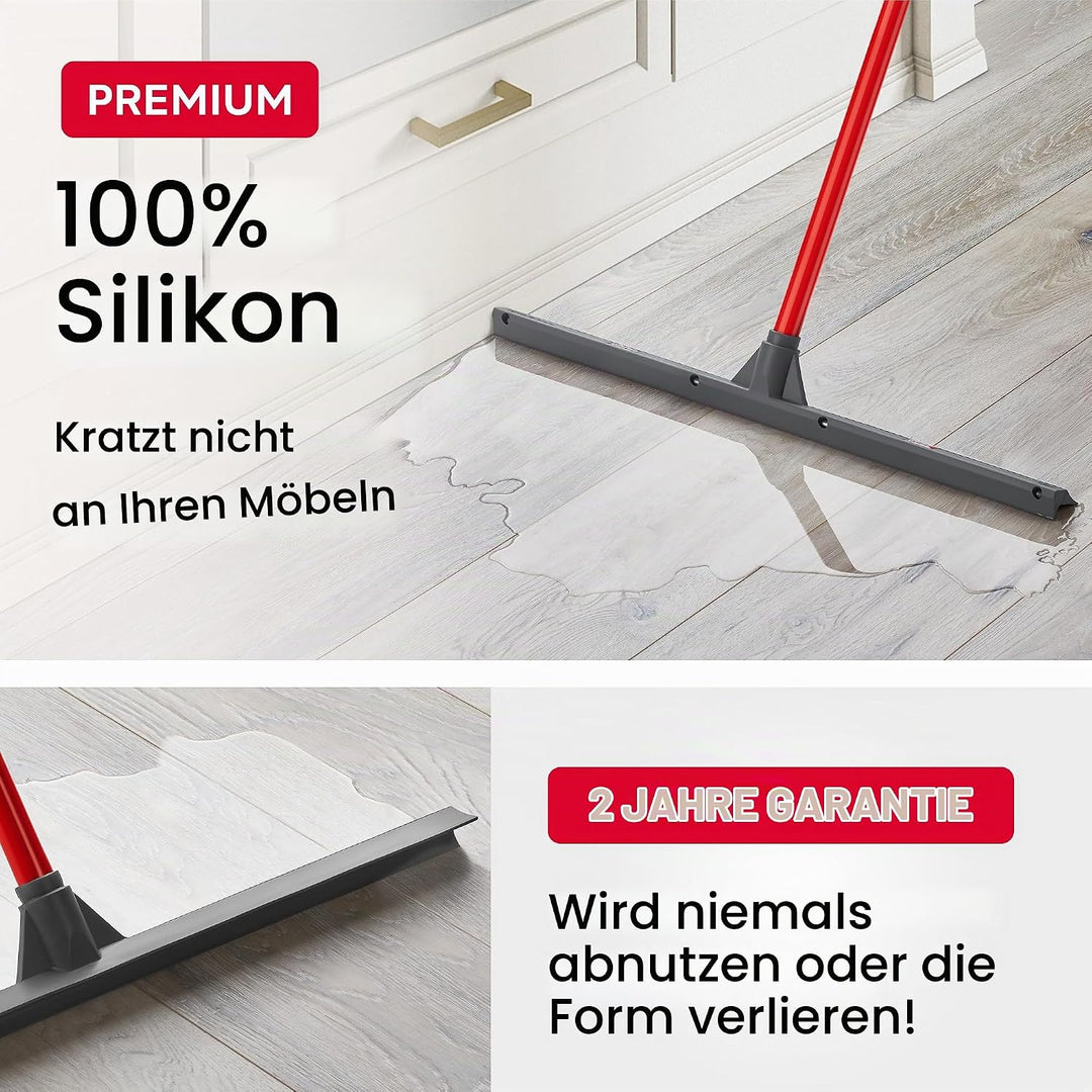 Tyroler Schiebe &amp; Zieh Wasserschieber Bodenabzieher 60 cm Silikonkopf | Wasserabzieher Boden mit Sti