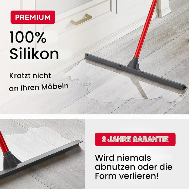 Tyroler Schiebe &amp; Zieh Wasserschieber Bodenabzieher 60 cm Silikonkopf | Wasserabzieher Boden mit Sti