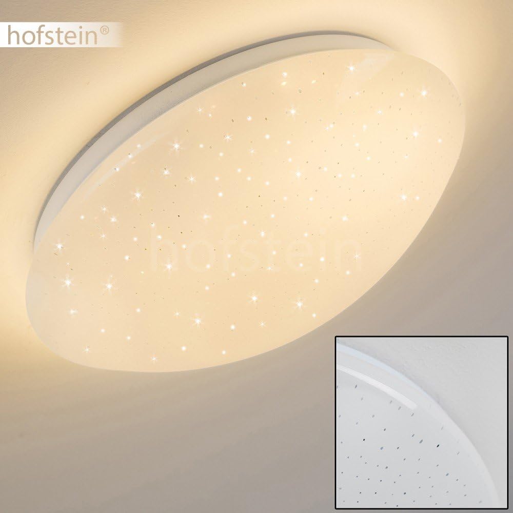 LED Deckenleuchte Quebec, dimmbare Deckenlampe aus Metall in Weiss, mit Nachtlichtfunktion, 8 Watt,