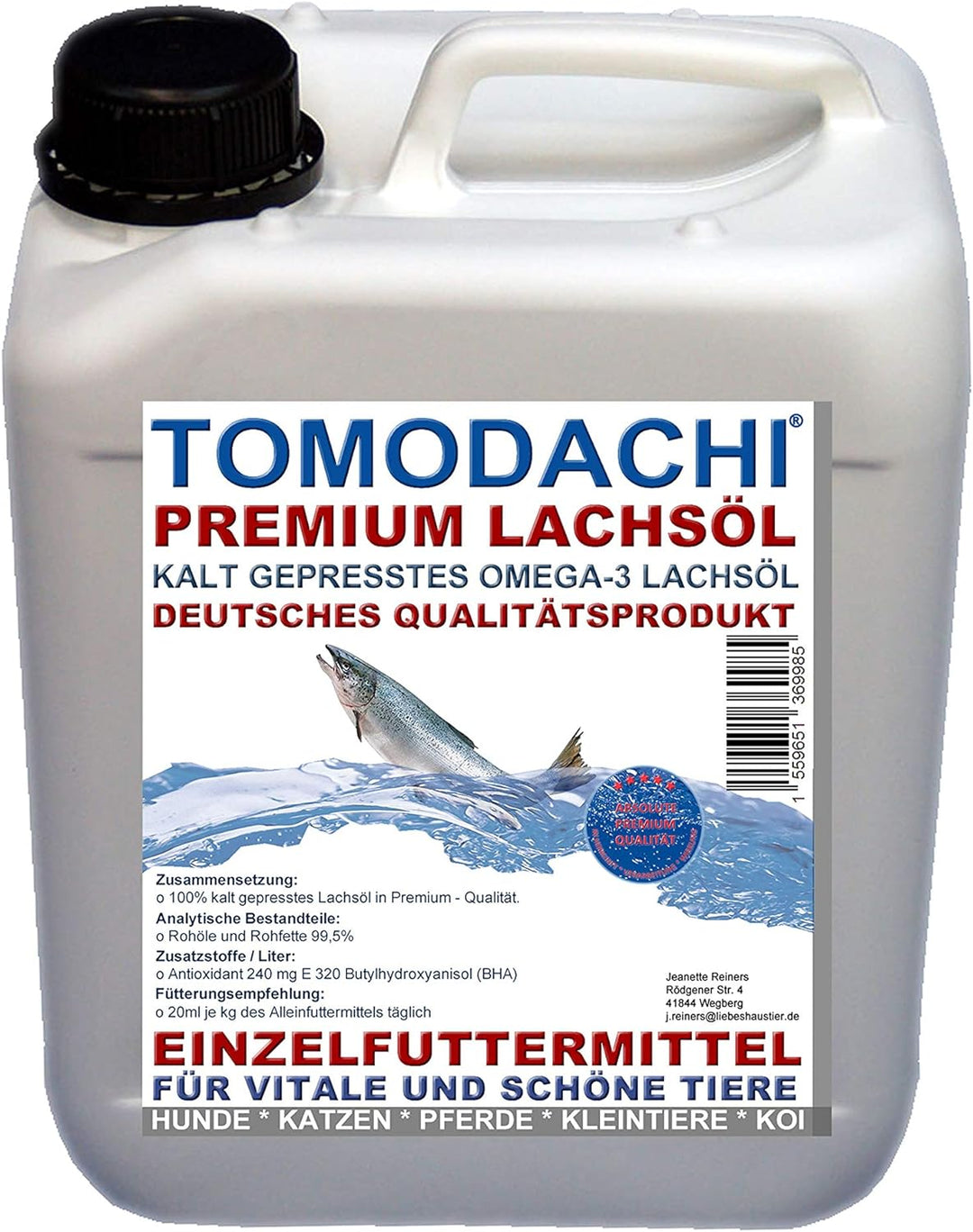 Lachsöl Koi und Teichfische kaltgepresst Omega 3 Öl Koi Futterzusatz deutsche Spitzenqualität Energi