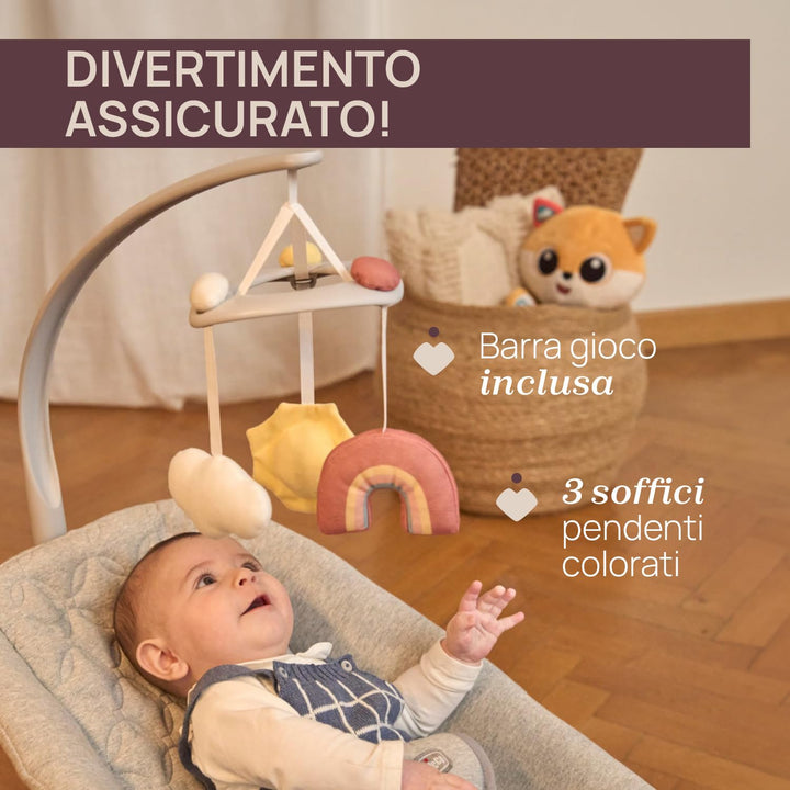 Chicco Babywippe Zen Wave, Wippe für Neugeborene von 0 bis 6 Monaten, Natürliche Bewegung, Ohne Batt