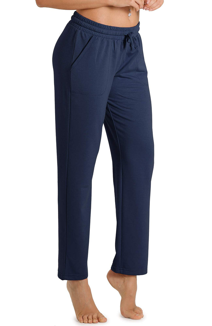 icyzone Damen Jogginghose Sweathose Lang Sporthose Freizeithose geradem Bein Hose mit Tunnelzug M Na