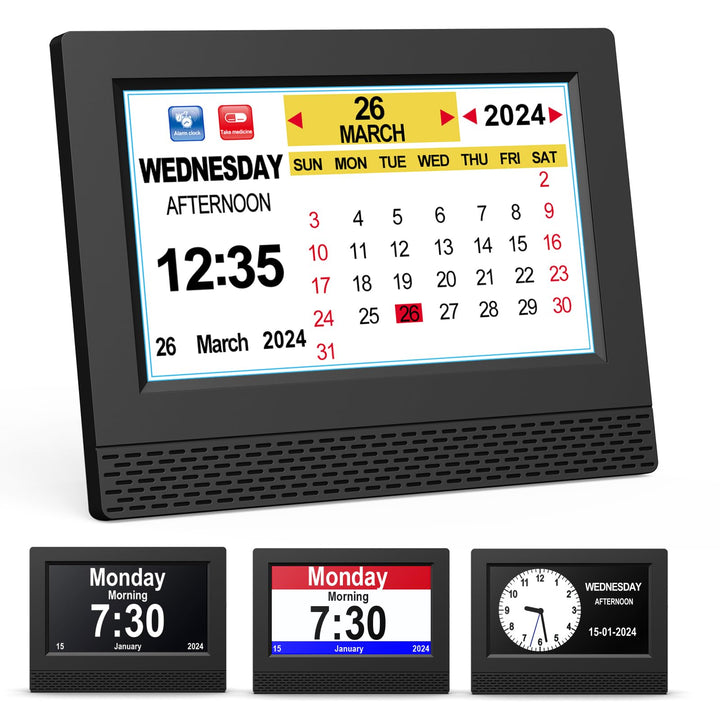 SENXINGYAN Digital Kalender Wecker, 7&