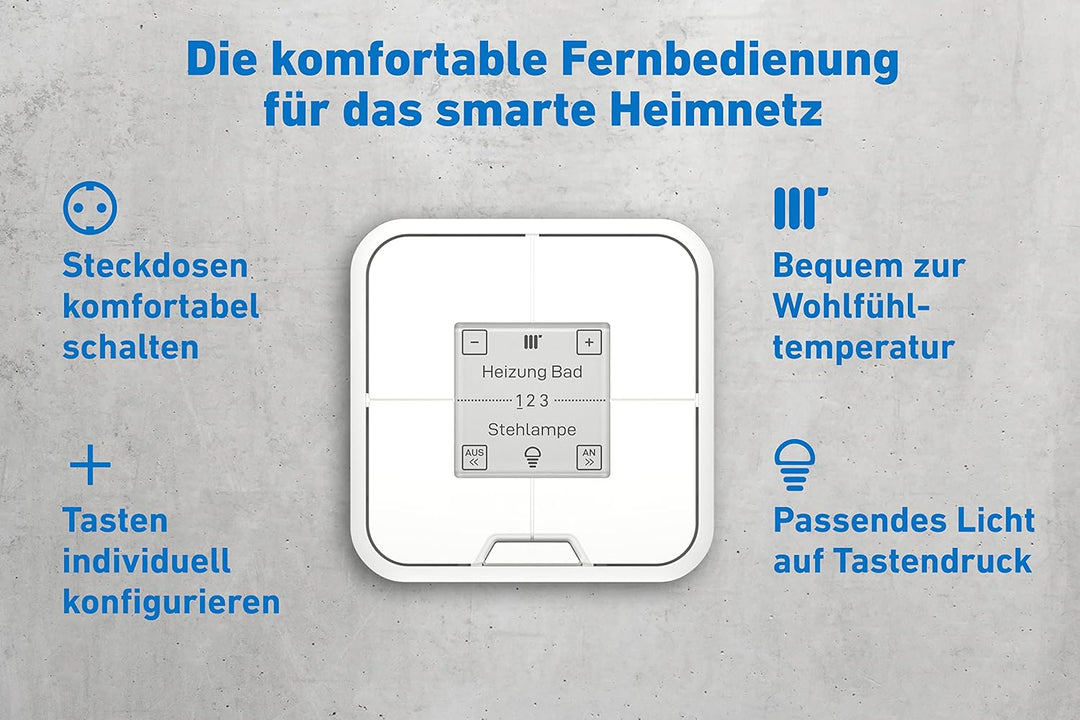 AVM FRITZ!DECT 440 (portabler, konfigurierbarer Taster für Smart-Home-Bedienung, Steuern von smarten
