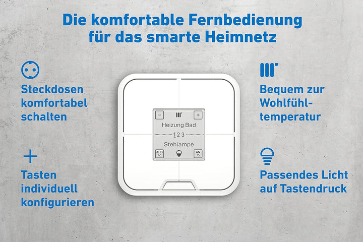 AVM FRITZ!DECT 440 (portabler, konfigurierbarer Taster für Smart-Home-Bedienung, Steuern von smarten