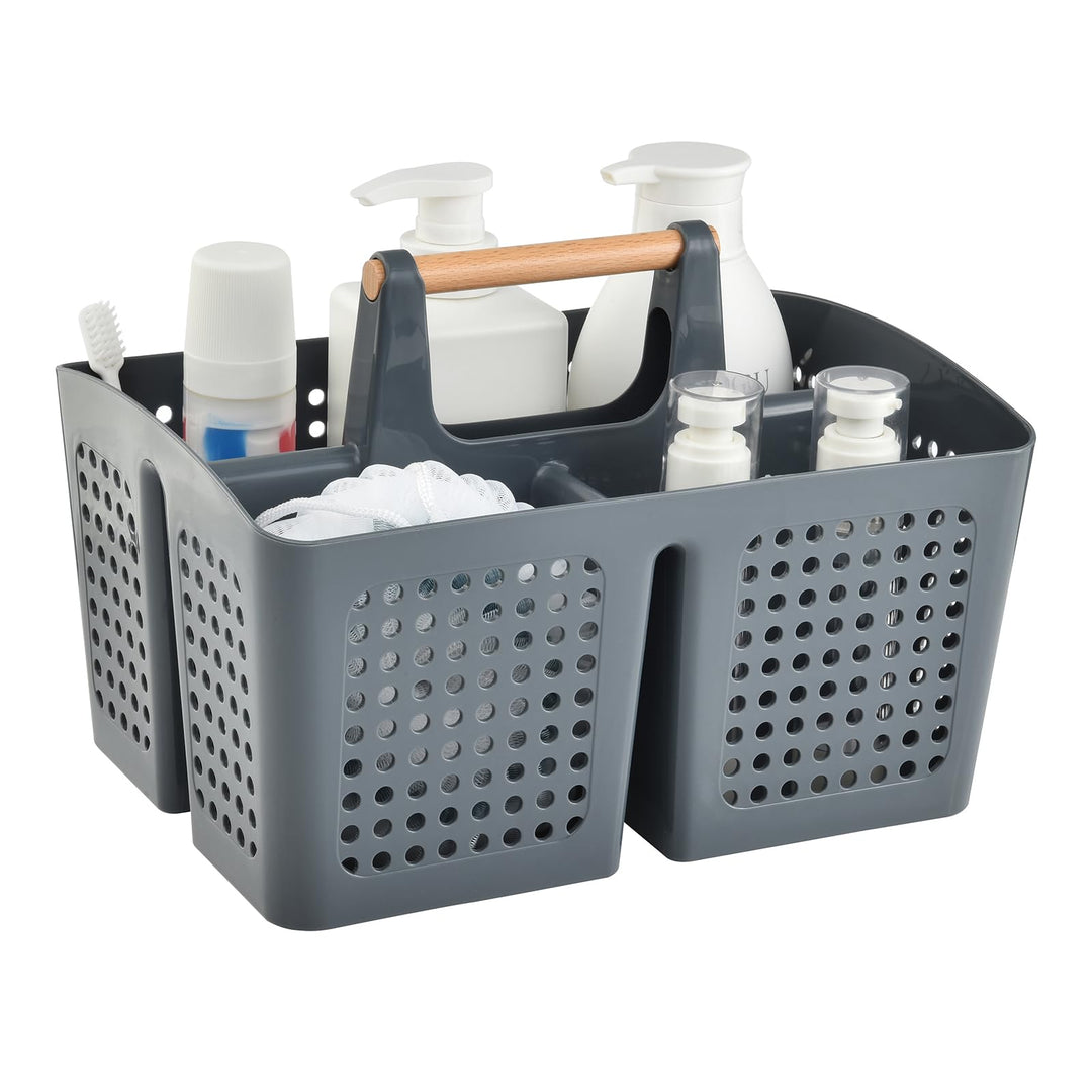VITEVER Portable Dusche Caddy Korb mit Fächern, Kunststoff geteilt Reinigung Caddy Organizer Storage