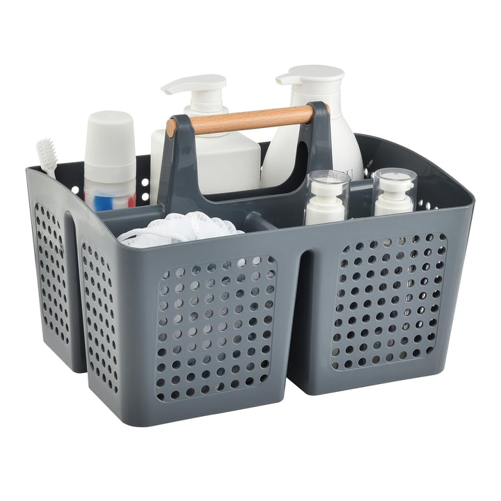 VITEVER Portable Dusche Caddy Korb mit Fächern, Kunststoff geteilt Reinigung Caddy Organizer Storage