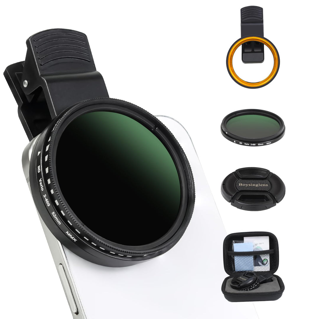 Variabler ND2-ND400-Filter, 52 mm, ultradünn, mehrfach beschichtet, verstellbar, Neutraldichtefilter