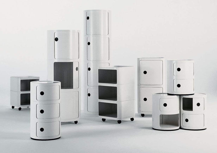 Kartell 4955SI Baukastenelement Componibili rund undurchsichtig Durchmesser 42 x 38,5 cm ABS, silber