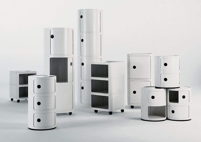 Kartell 4955SI Baukastenelement Componibili rund undurchsichtig Durchmesser 42 x 38,5 cm ABS, silber